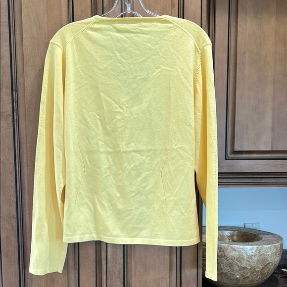 Carlisle Women's Yellow sweater button down Cardigan Top - Picture 6 of 6
